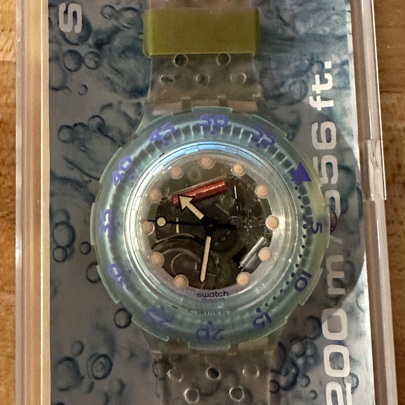 VTG Swatch Scuba 200 Jelly Bubbles 1992 New in Box, NEVER WORN! UNISEX - Picture 8 of 8
